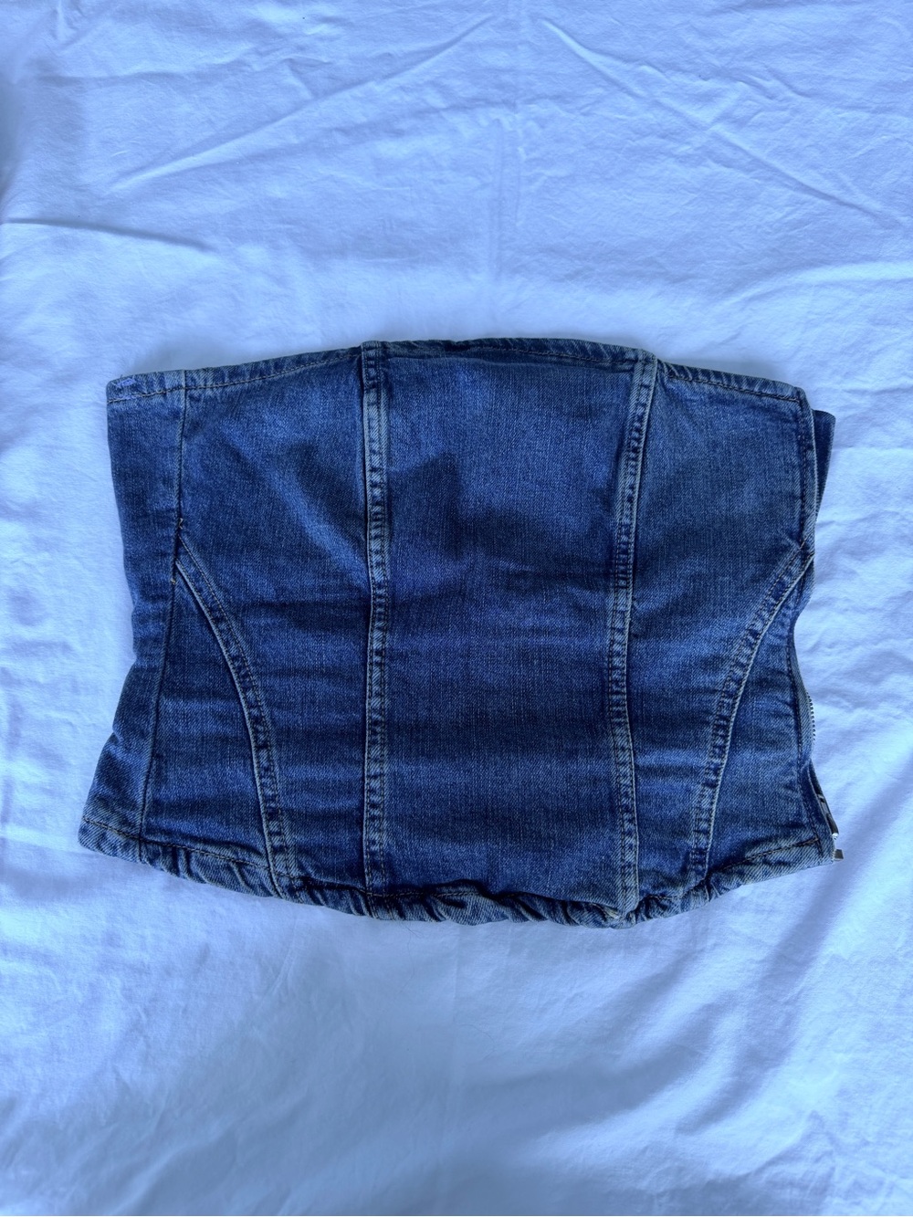 Zara Dark Blue Denim Tube Top